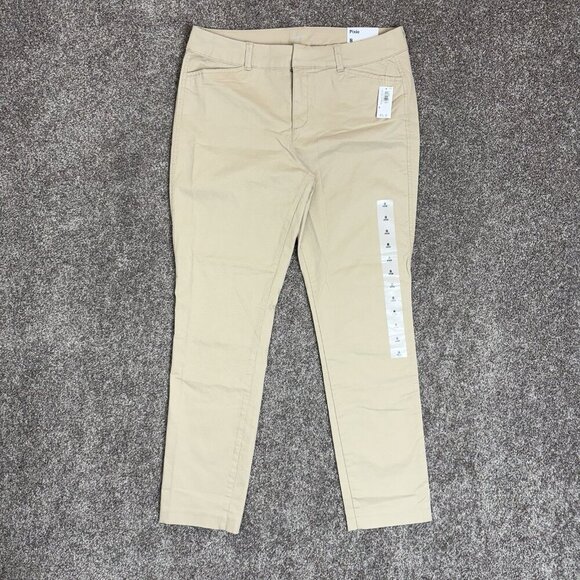Old Navy Women's Pixie Chino Ankle Pants Size 8 Beige Upper Crust Stretch NWT - Picture 3 of 16